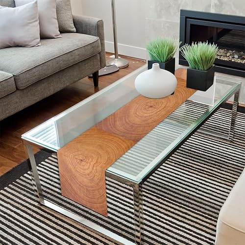 Miniatura 7 de Table Runner Tree Texture, Rustic Linen Table Cloth for Farmhouse Kitchen, Dinner, Events, Party, Holiday Table Decor 13 x 60 Inches