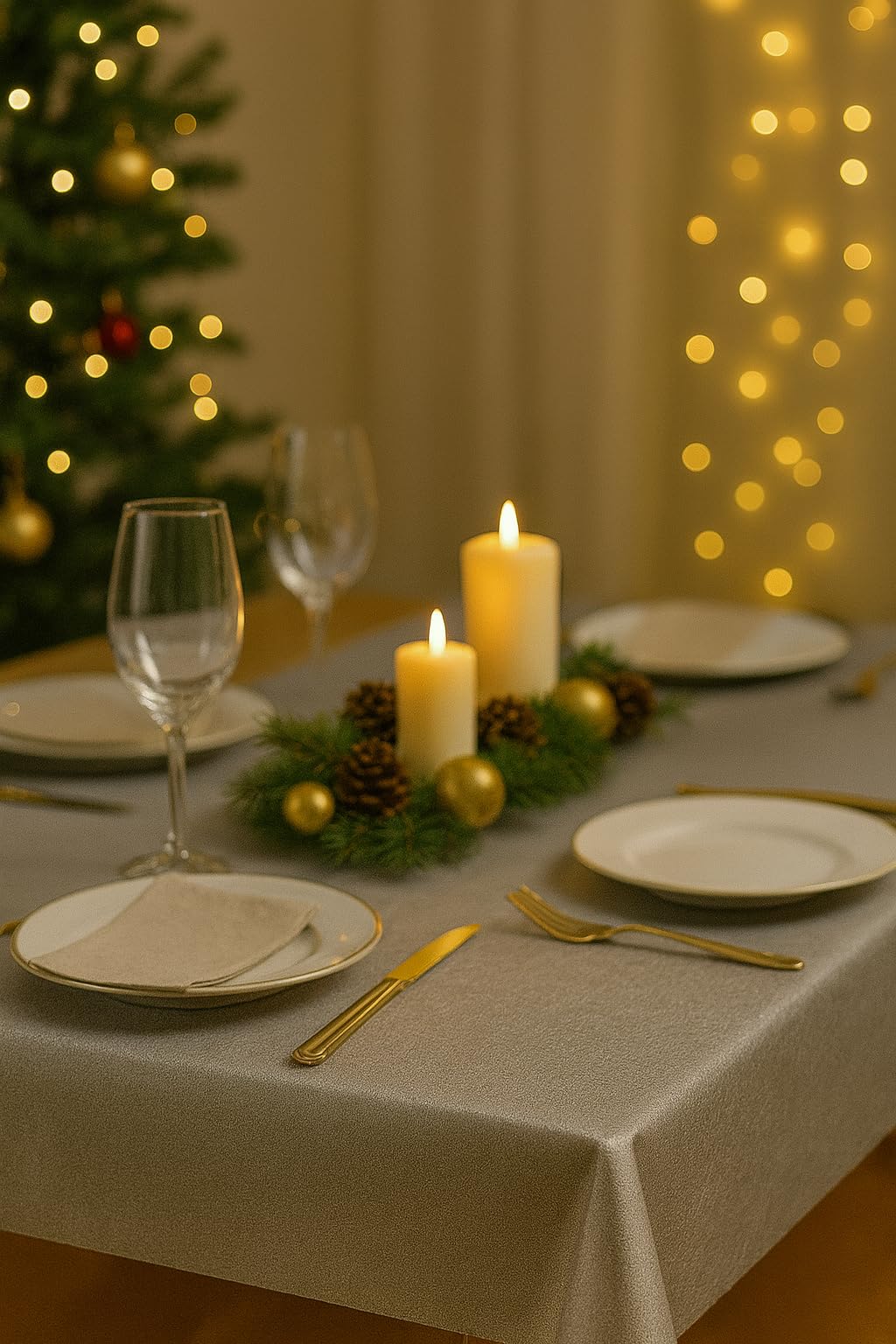 Gef Aura – Tovaglia Rotolo in TNT 1,4×7 m – Idrorepellente, Traspirante, Resistente – Made in Italy, Certificata OEKO-TEX® Classe I – Ideale per feste, catering ed eventi (1, Argento)