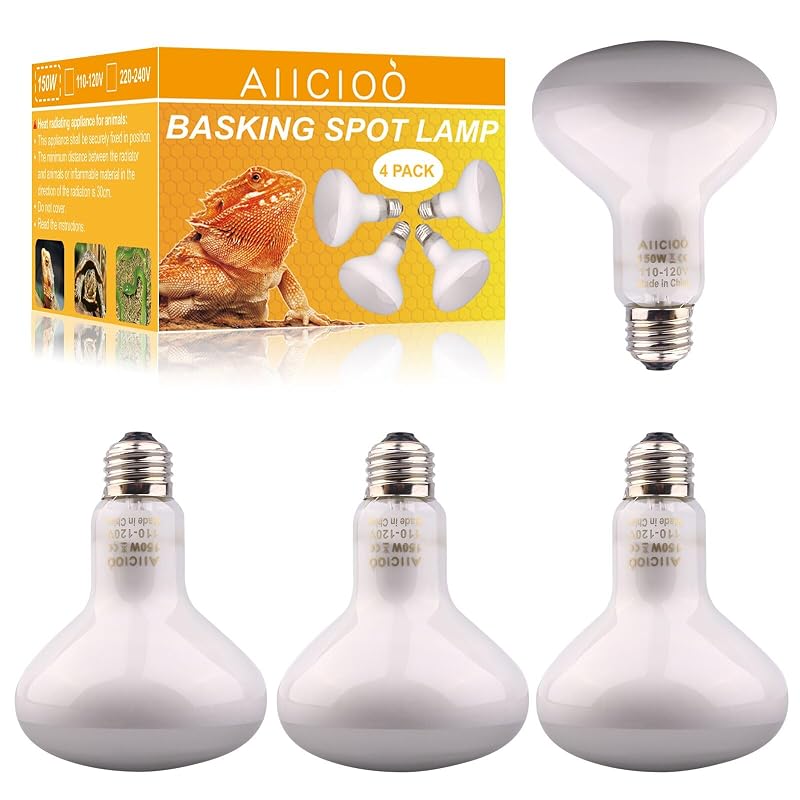 Lâmpada de Aquecimento para Terrário Incandescente Branca Aiicioo 150 W E26 R11 Pacote com 4
