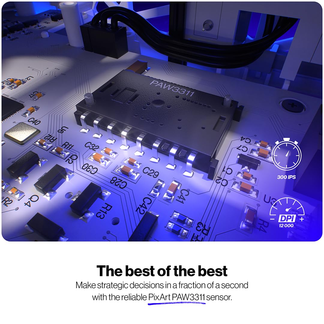ENDORFY Liv Wireless Onyx White, ratón Gaming Blanco, ratón inalámbrico, diseño Ultraligero (69 g), máximo 12.000 PPP, PixArt PAW3311, Kailh GM 4.0, 2.4 GHz, BT, USB-A, retroiluminación ARGB, EY6A019