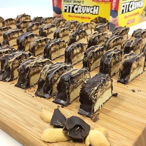 Miniatura 6 de FITCRUNCH Barras de proteínas tamaño aperitivo, diseñadas por Robert Irvine, barra horneada de 6 capas, 0.11 onzas de azúcar y núcleo de pastel