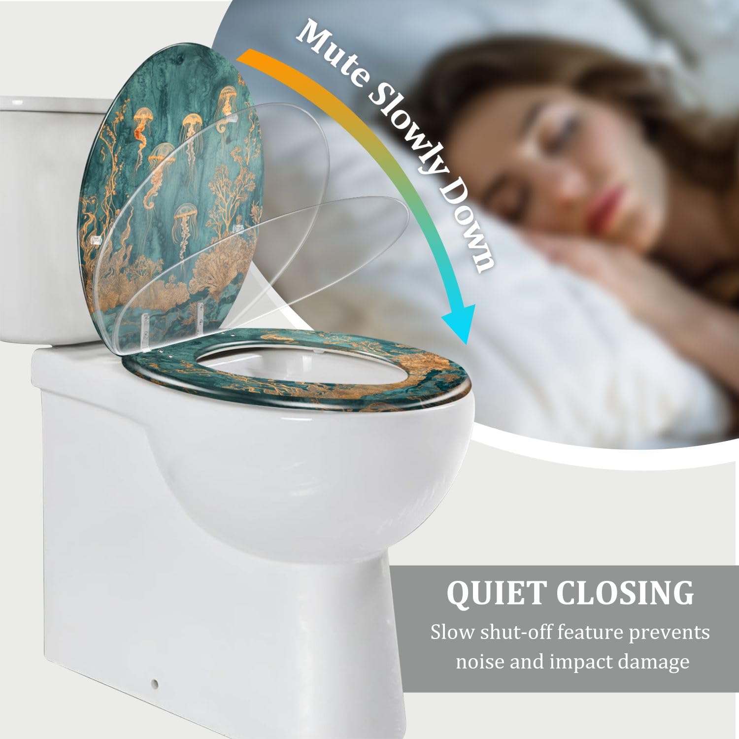 Asiento de inodoro alargado de resina para baño
