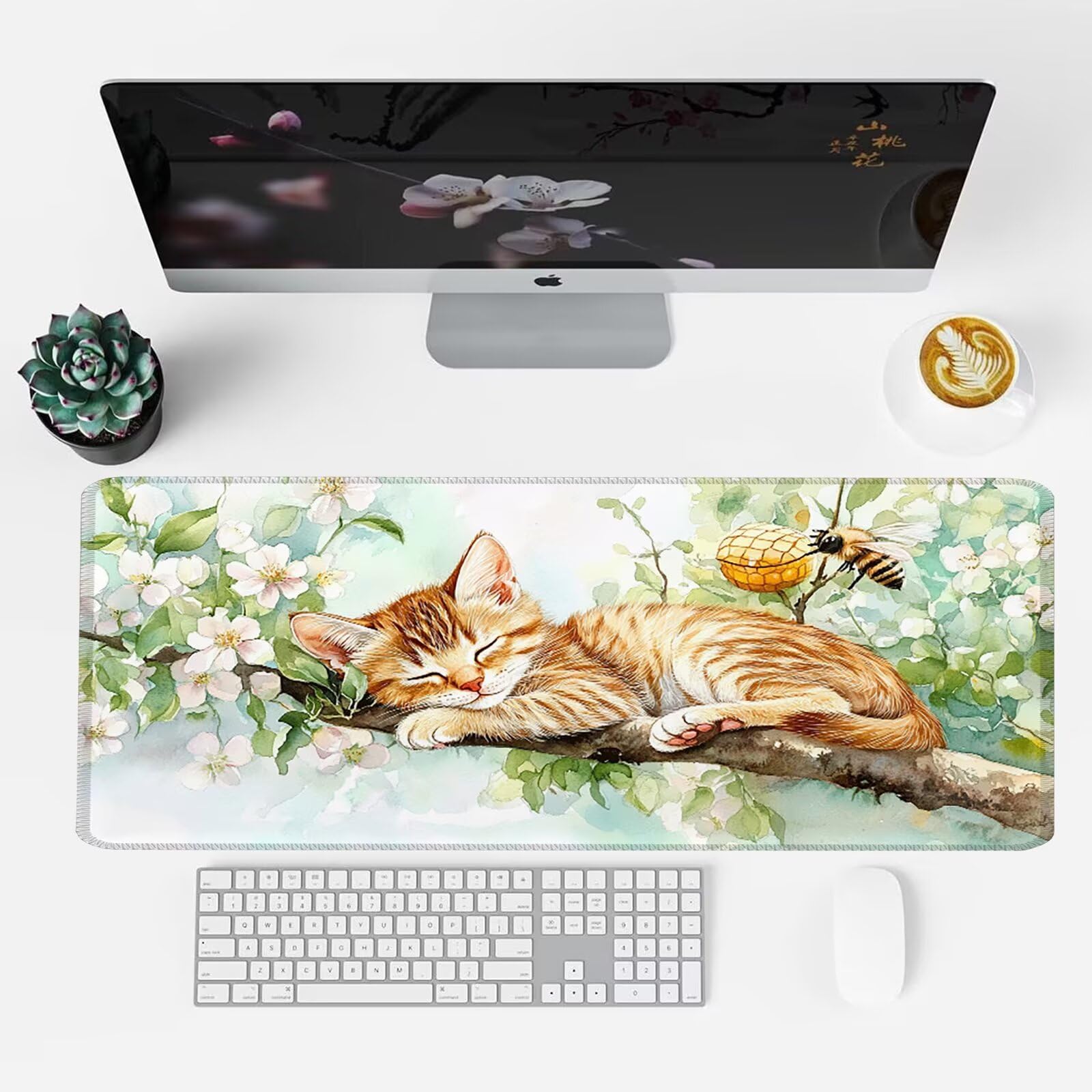 Duża podkładka pod mysz XXL, 1500 x 800 mm, gamingowa podkładka pod mysz, szwy, antypoślizgowa, gumowa podstawa, gładka powierzchnia, wodoodporna i Ianglebig podkładka na biurko, podkładka pod mysz