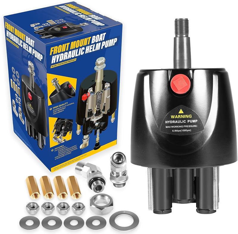 HH5271-3 Hydraulic Steering Helm Pump – 1.7 cu in Front Mount Replacement for Seastar Helm, Up to 300HP Engines, 4.9 Lock-to-Lock Turns, Built-in Lock Valve,Compatible with Boat Hydraulic Steering Kit