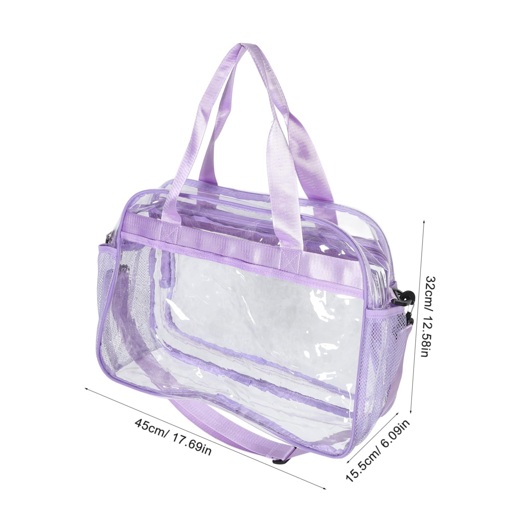 KOMBIUDA Tote Trasparente Grande in PVC Resistente per Palestra e Impiego Multifunzione con Volume Shopper da Trasporto e Crossbody per Donna Organizer Cosmetici Facile da Pulire