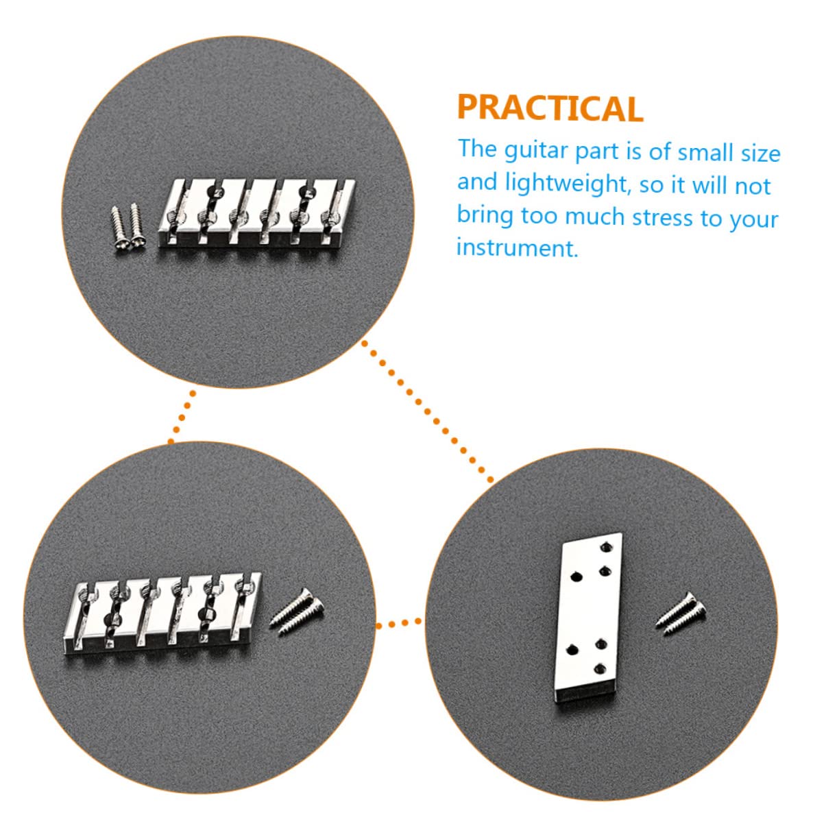 Levemolo Sturdy Zinc Alloy Electric Guitar Bridge Tight-tune Nut Guitar String Retainer for 6-string