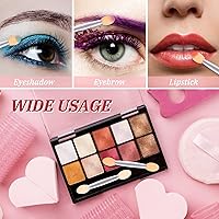 Vista 20 de MORGLES Aplicadores de sombra de ojos de doble cara, 50 brochas de sombra de ojos de 2.4 pulgadas para mujeres y niñas, color negro