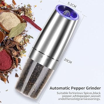 Gravity Salt and Pepper Grinder, Automatic Salt and Pepper Grinder, 2Pack