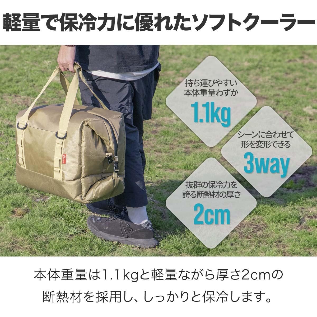 Amazon.co.jp: FIELDOOR Soft Cooler Box, Northern Cooler, Cooling