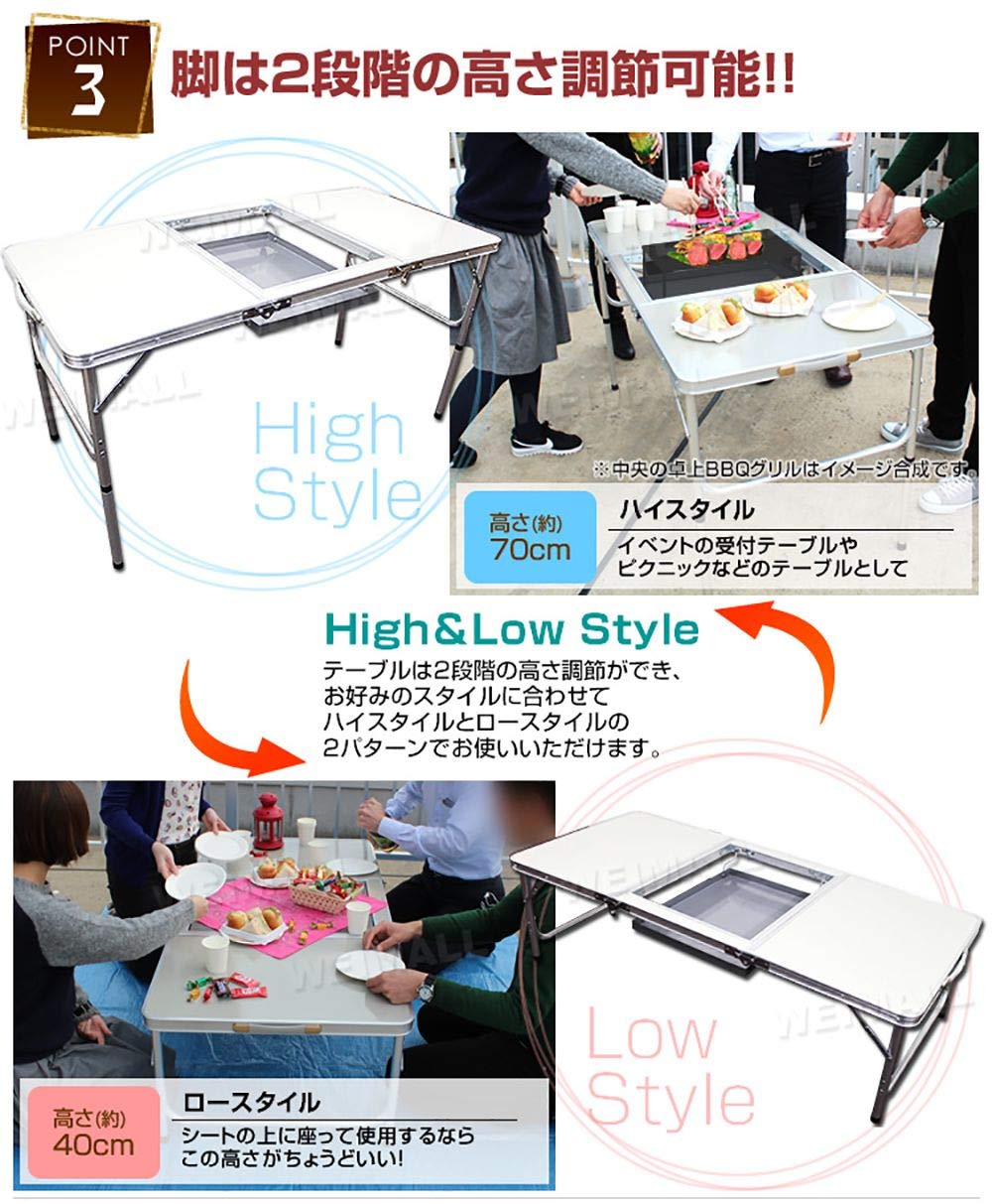 Amazon.co.jp: MERMONT アウトドアテーブル BBQテーブル