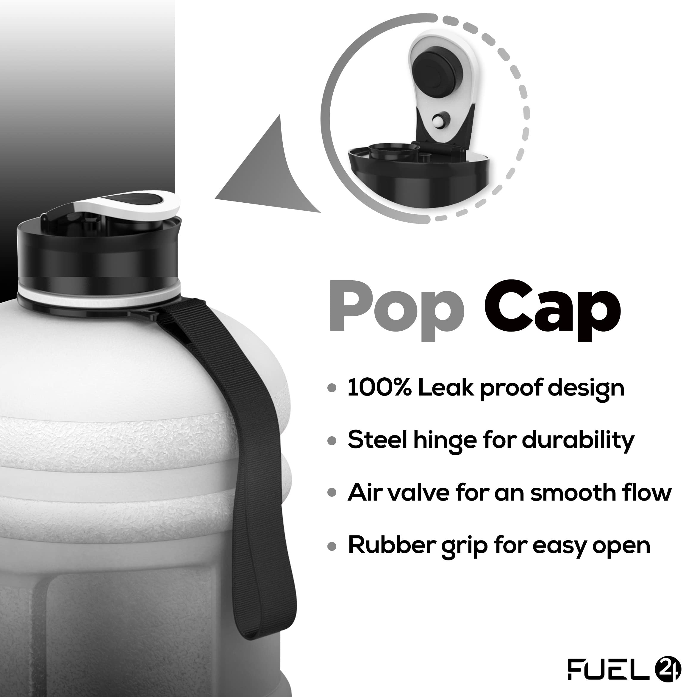 Bouteille d'eau 2,2 litres avec paille | Webby Booster