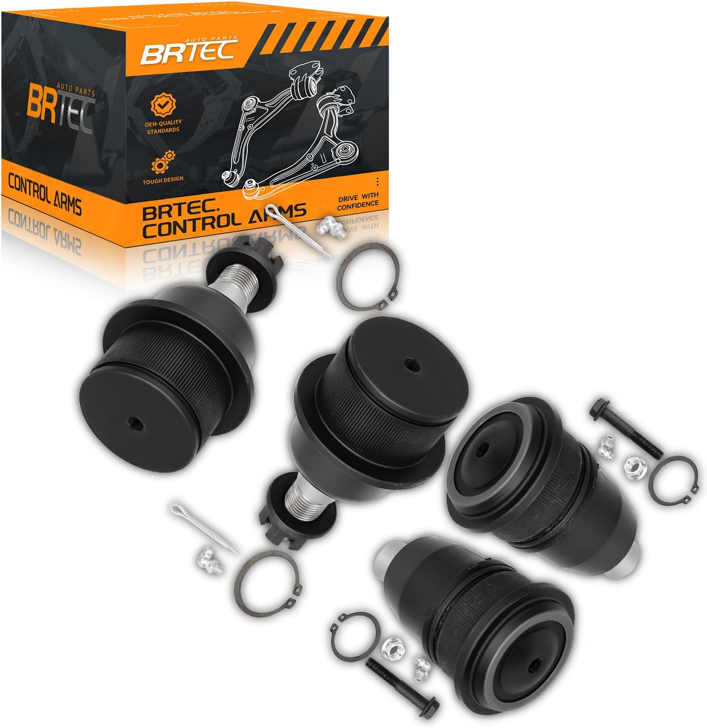 Front Upper & Lower Ball Joint Compatible with Chevy Trailblazer & EXT GMC Envoy XL XUV 2002-2009, SSR 2003-2006; Buick Rainier 2004-2007; Isuzu Ascender Oldsmobile Bravada Saab 9-7X