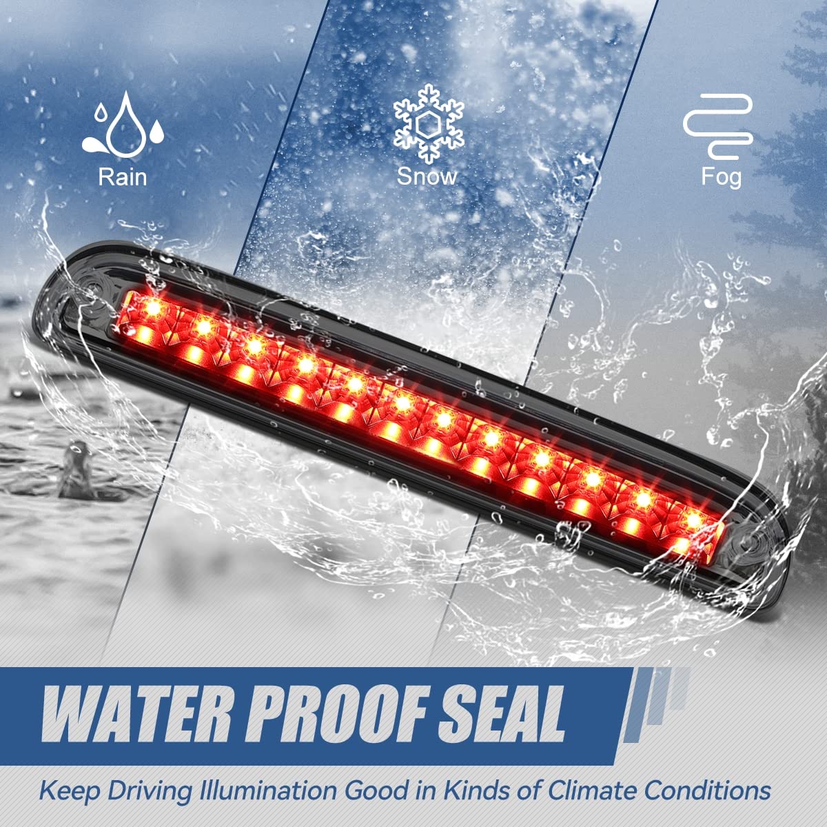 99-16 Ford Uper Duty / 93-11 Ranger [Model W/O Cargo Light] LED 3rd Brake Light Black 160 - Foto 2