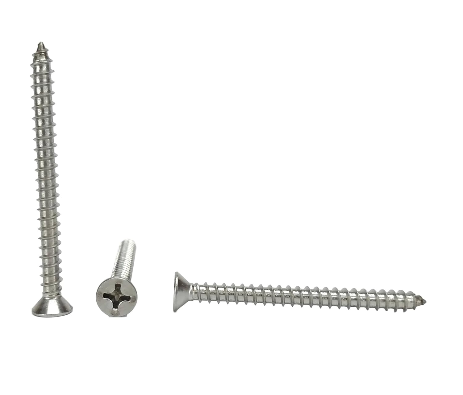 #12 X 3 Stainless Phillips Flat Head Sheetmetal Screw (1/2" to 3" in Listing) 100 Sheet Metal Screws, 82 Degrees (#12 x 3)