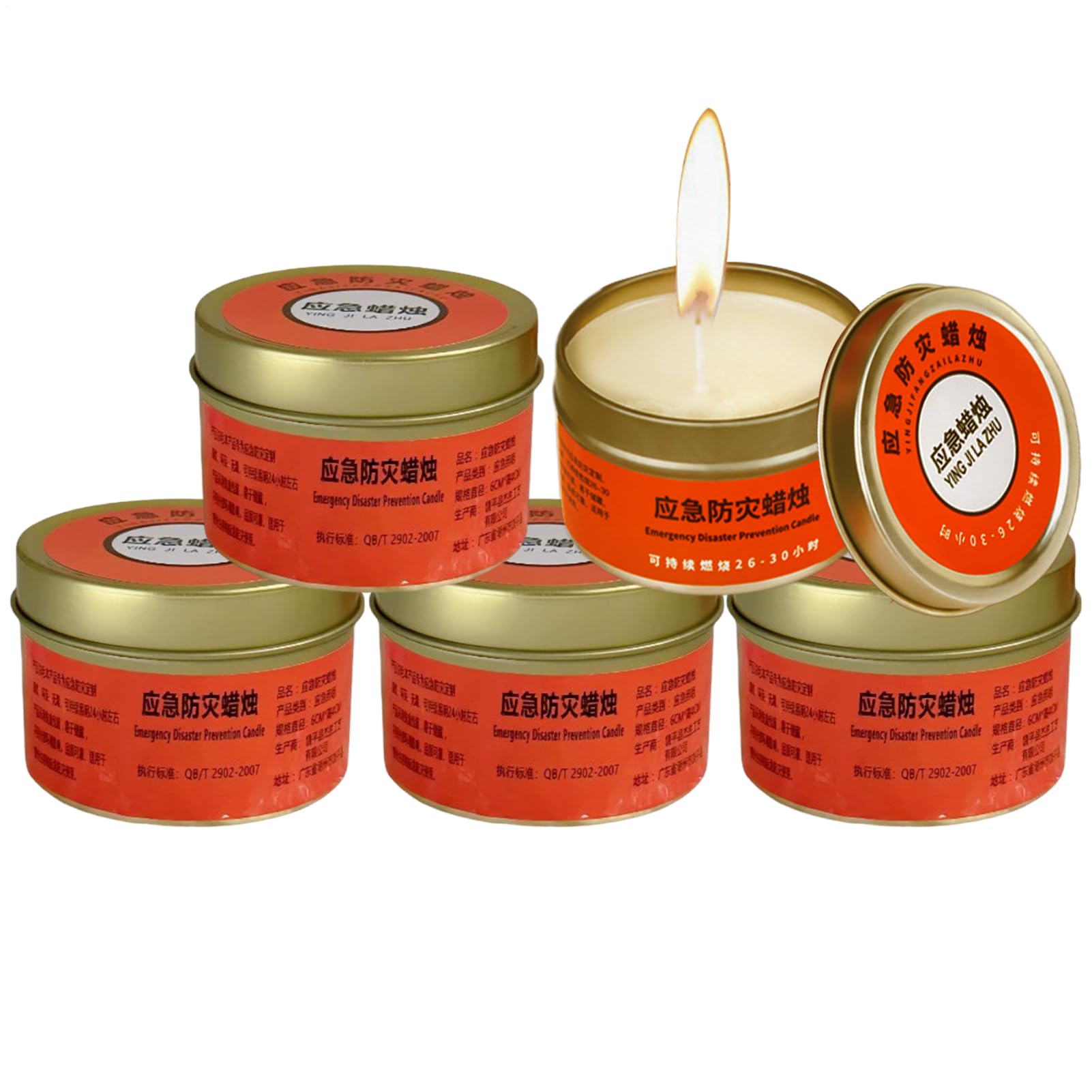 Candele Per Emergenza Kit 5 Candele Non Profumate Lunga Durata 20-30 Ore Lenta Combustione Campeggio Emergenze Illuminazione