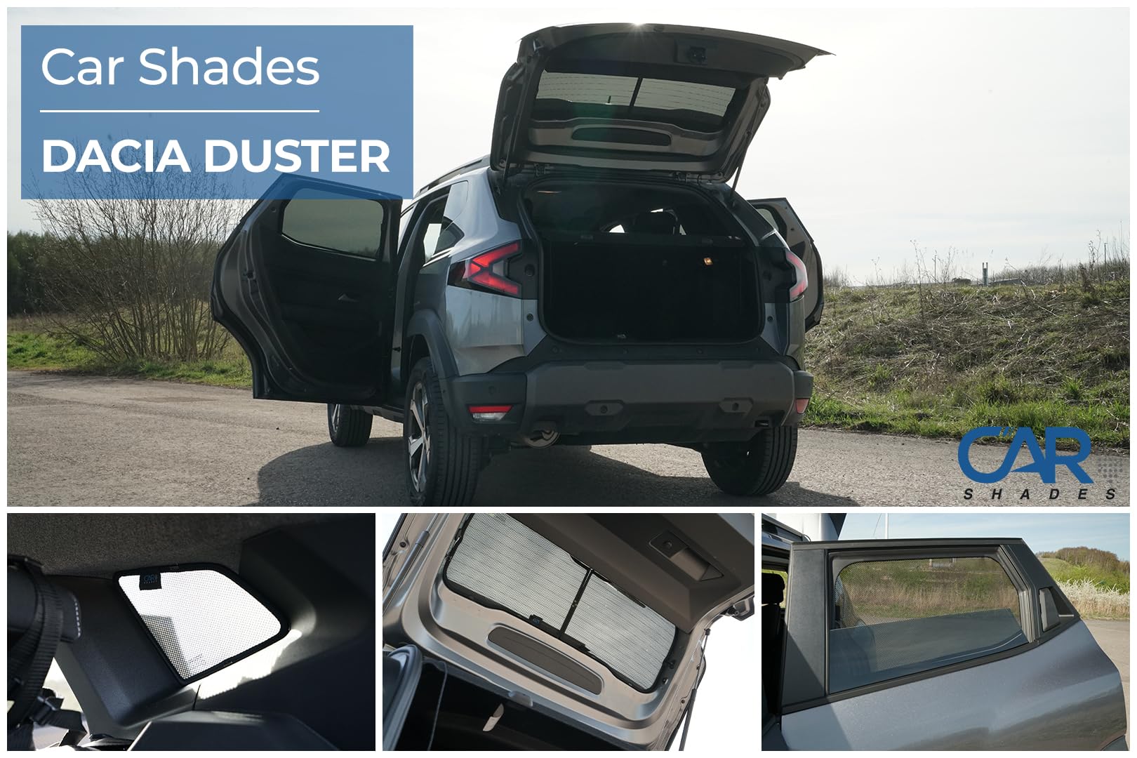 CAR SHADES Juego Compatible con Dacia Duster III 2024- (6-Partes) cortinillas Parasol a Medida