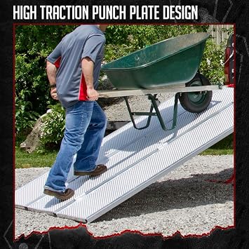 Black Widow 6ft 5in Aluminum Folding ATV Loading Ramp, 1500 lb Capacity