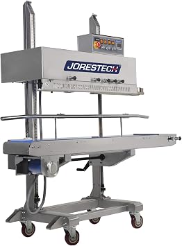 JORESTECH Horizontal Continuous Band Sealer with Coder Date Printer and counter, extra wide sealing 10mm