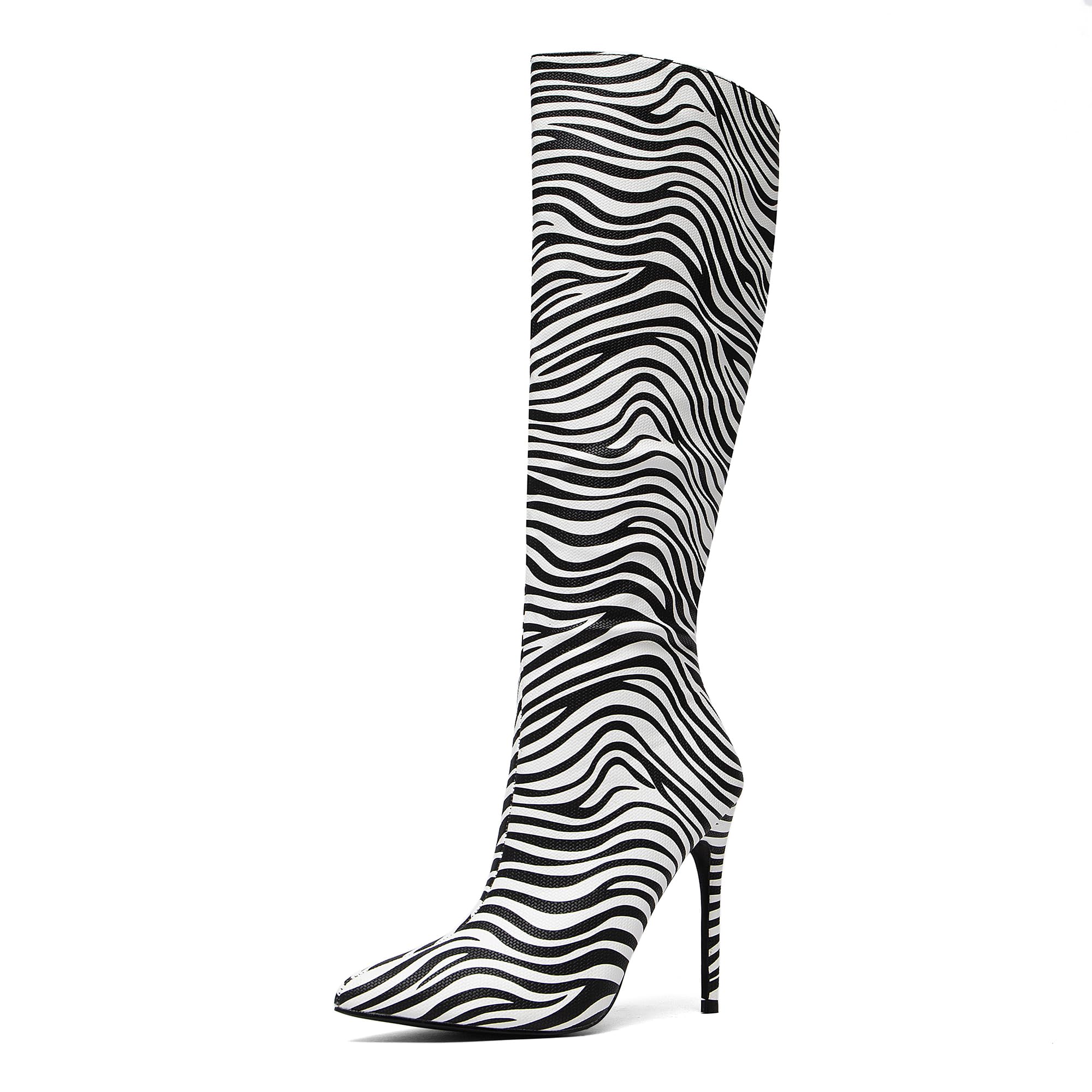 NEWBELLA Women's Suede Knee-High Boots - Sleek Design Stiletto Heel Boots for Daily Wear, Halloween, Christmas