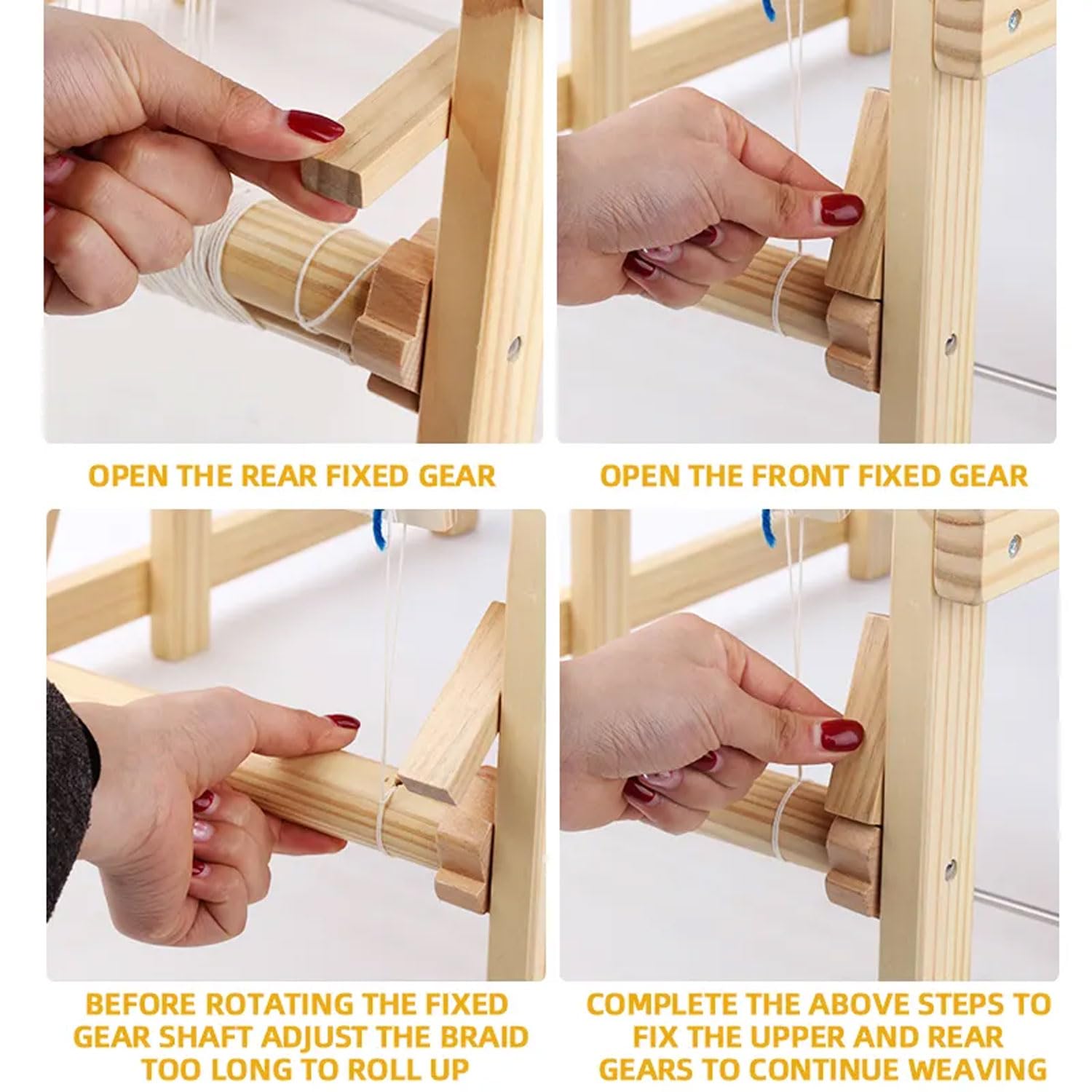 Telaio per Tessitura in Legno, Macchina per Maglieria in Lana Fatta a Mano Fai-da-Te con 3 Pettini, Telai per Arazzi, Set Artistico per Telaio per Tessitura Multi-Artigianato, per Bambini