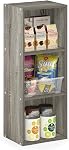 Furinno PASIR Book Shelf, 3-Tier Bookshelf, Bookcase with Open Shelves, 9 x 12 x 32, for Living Room, Bedroom, Home Office, Blackwood