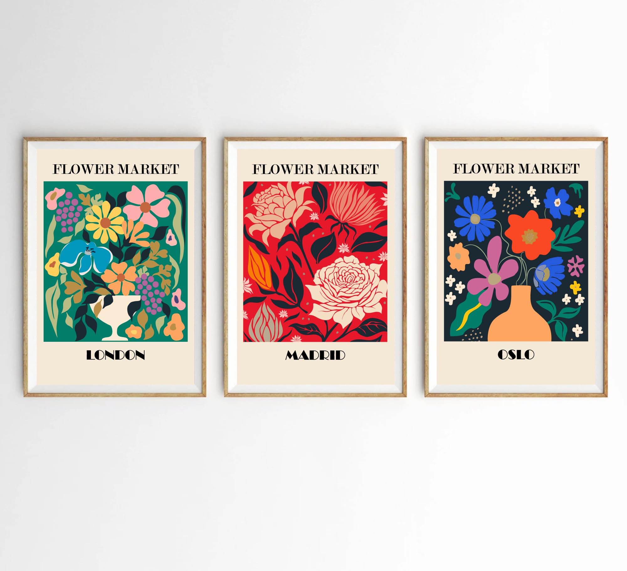 Hodge Creations Matisse Flower Market A5 Set Of 3 Unframed Prints Wall Art Decor Picture Poster New Gift Present Select Size Below A5 A4 A3