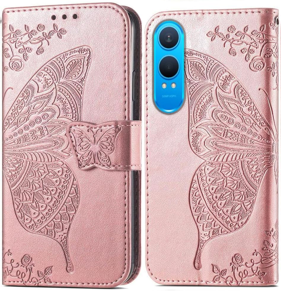 ClickCase Butterfly Series for OnePlus Nord CE4 Lite 5G Leather Embossing Wallet Flip Case Kick Stand Magnetic Closure Flip Cover for OnePlus Nord CE4 Lite 5G (Rose Gold) (B0D8J35H5K) Amazon Price History, Amazon Price Tracker