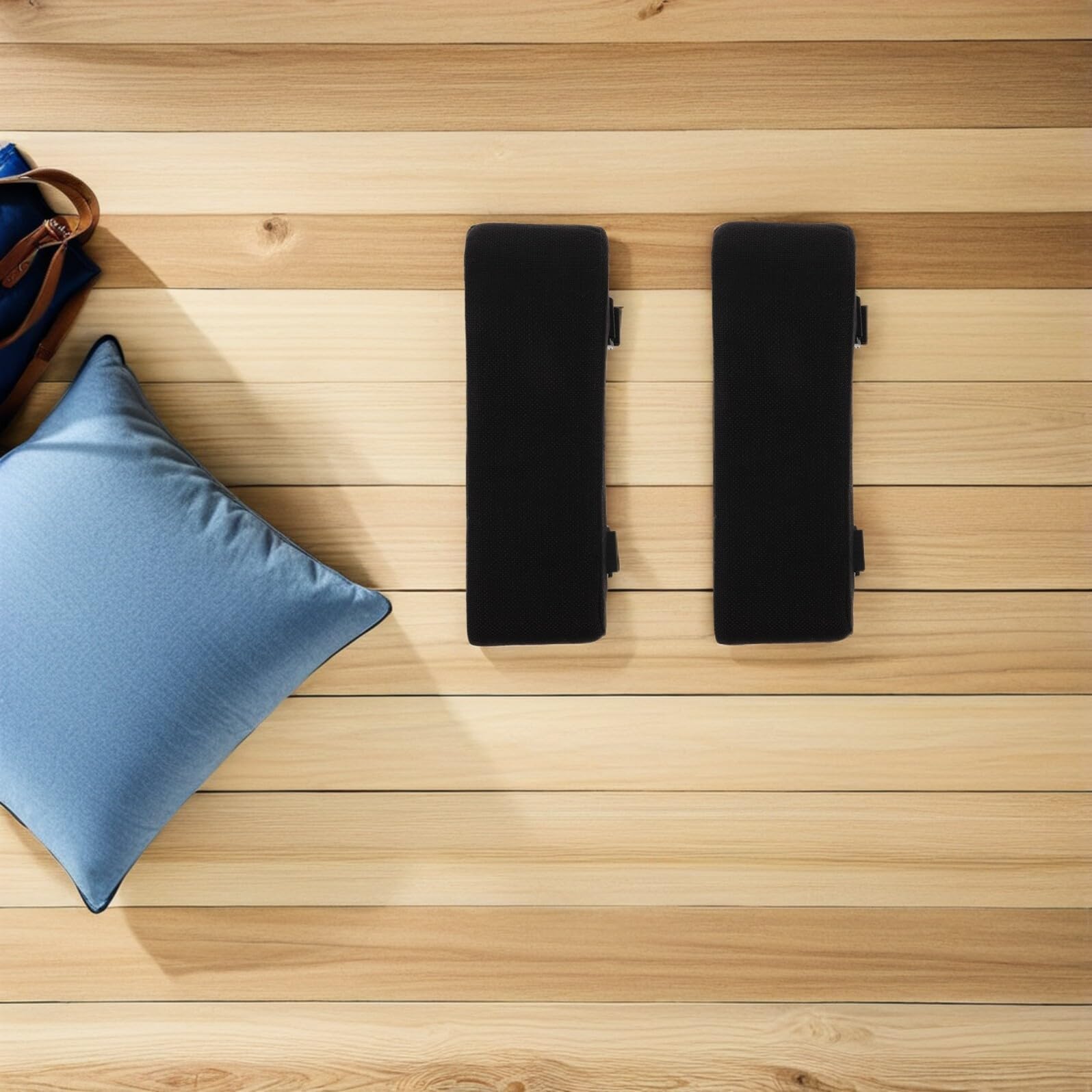 2 Almohadillas ómicas para Repozos de Silla de Oficina y Silla de Ruedas Es de Alta Dedad Diseño Curvo para Codo Color Negro 24 X 7 6 X 6 Cm Reemplazo