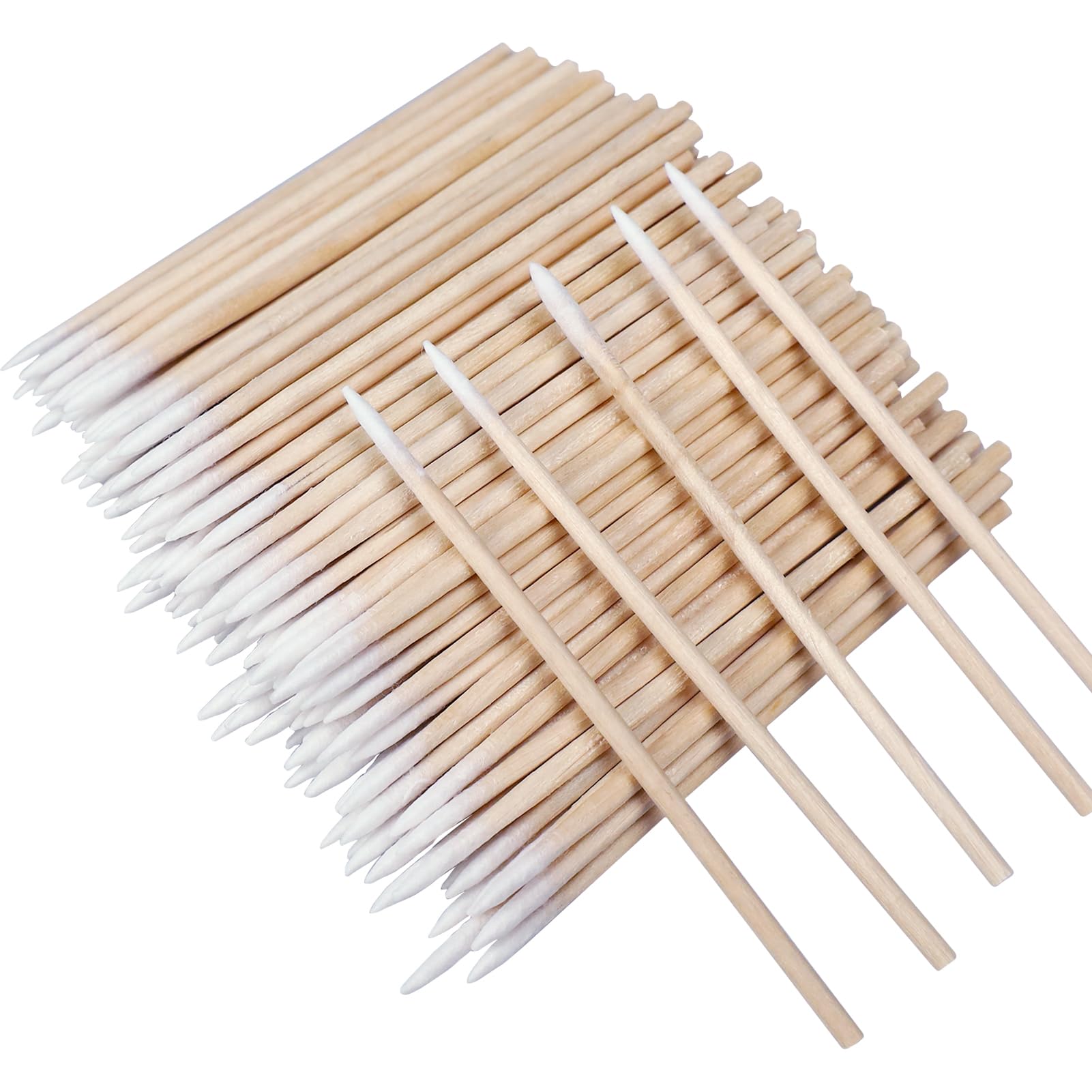 400 Piezas Bastoncillos de Algodón Puntiagudos de Madera Aplicadores Pequeños Bastoncillos de Algodón Para Tatuaje, Cejas, Belleza, Maquillaje, Uñas (7cm)