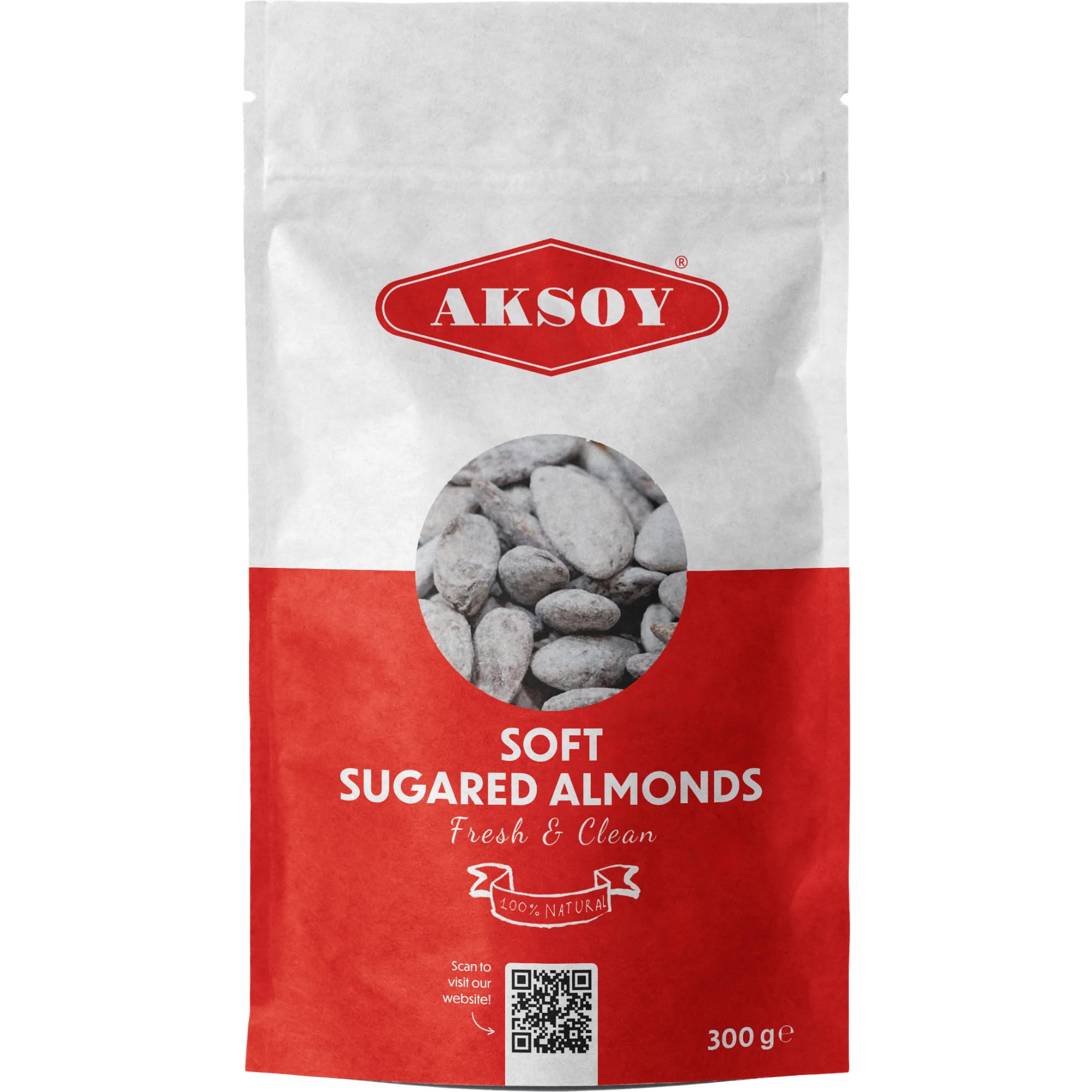 Aksoy Sugared Almonds Softly Coated 300g | Crunchy & Sweet Candy-Coated Nuts | Perfect for Snacking, Parties, Desserts & Gifting | Non-GMO, Delicious & Addictive