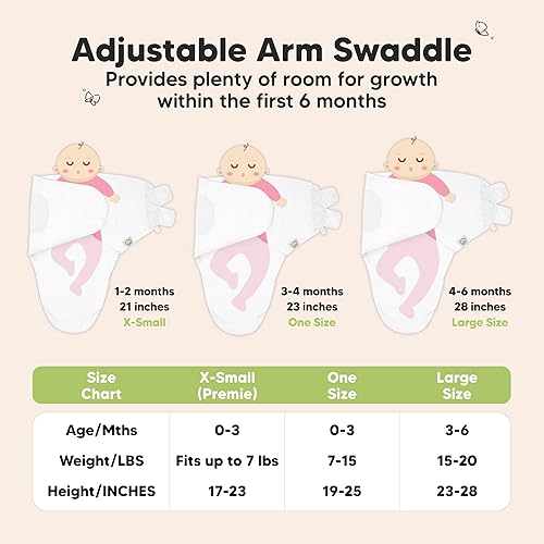 Vista 271 de Paquete de 3 mantas orgánicas para dormir para bebé, para recién nacido, envolturas ergonómicas para bebés de 0 a 3 meses, sacos para dormir, Abc