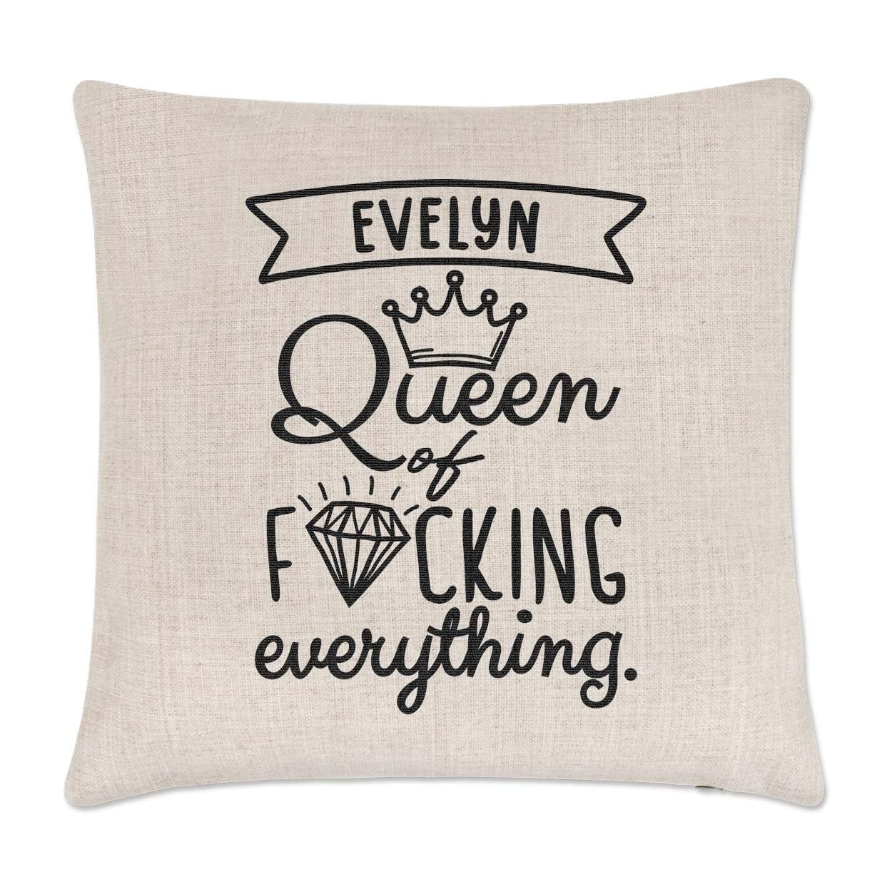 Gift Base Personalised Queen Of F-king Everything Cushion Cover