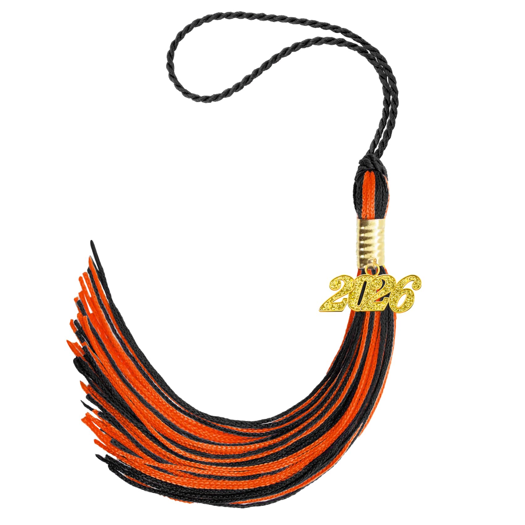 2026 Tassel Graduation, Graduation Tassel 2026, Graduate Cap Tassels with Gold 2026 Charm for Graduations Cap Graduations Party Ceremonies Black and Orange