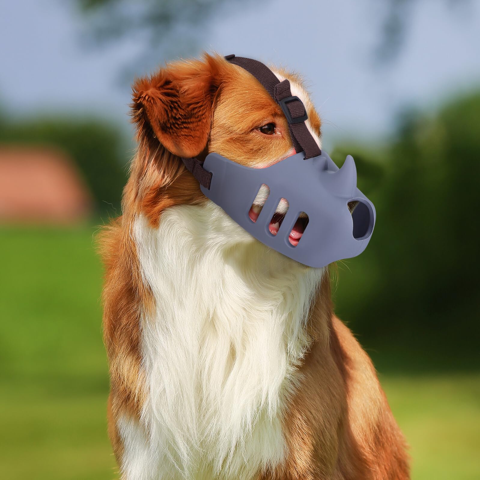 3 pezzi Museruola per Cani Regolabile in Silicone Morbido Copertura Anti-morso e Anti-abbaio Traspirante per Controllo Alimentazione per Cani Piccoli Medi e Grandi