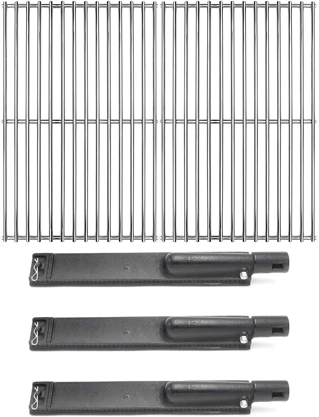 Hongso 19 1/4 inch SUS 304 Grill Grates and 15 13/16 Inch Burners Replacement for Jenn-Air 720-0163 Nexgrill 720-0163 Models