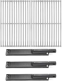 Hongso 19 1/4 inch SUS 304 Grill Grates and 15 13/16 Inch Burners Replacement for Jenn-Air 720-0163 Nexgrill 720-0163 Models