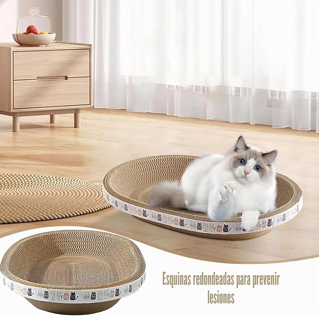 Foto 8 de 8 de 2 Rascadores de Cartón para Gatos, Ovalado, Redondo, Salón, Rascador para Gatos, Protección de Muebles