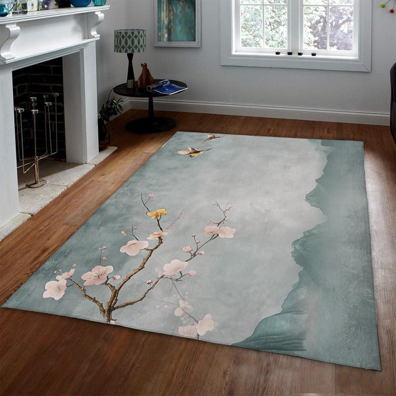 Tapis de salon bleu gris Brume Tranquille pour créer un cocon de sérénité chez vous