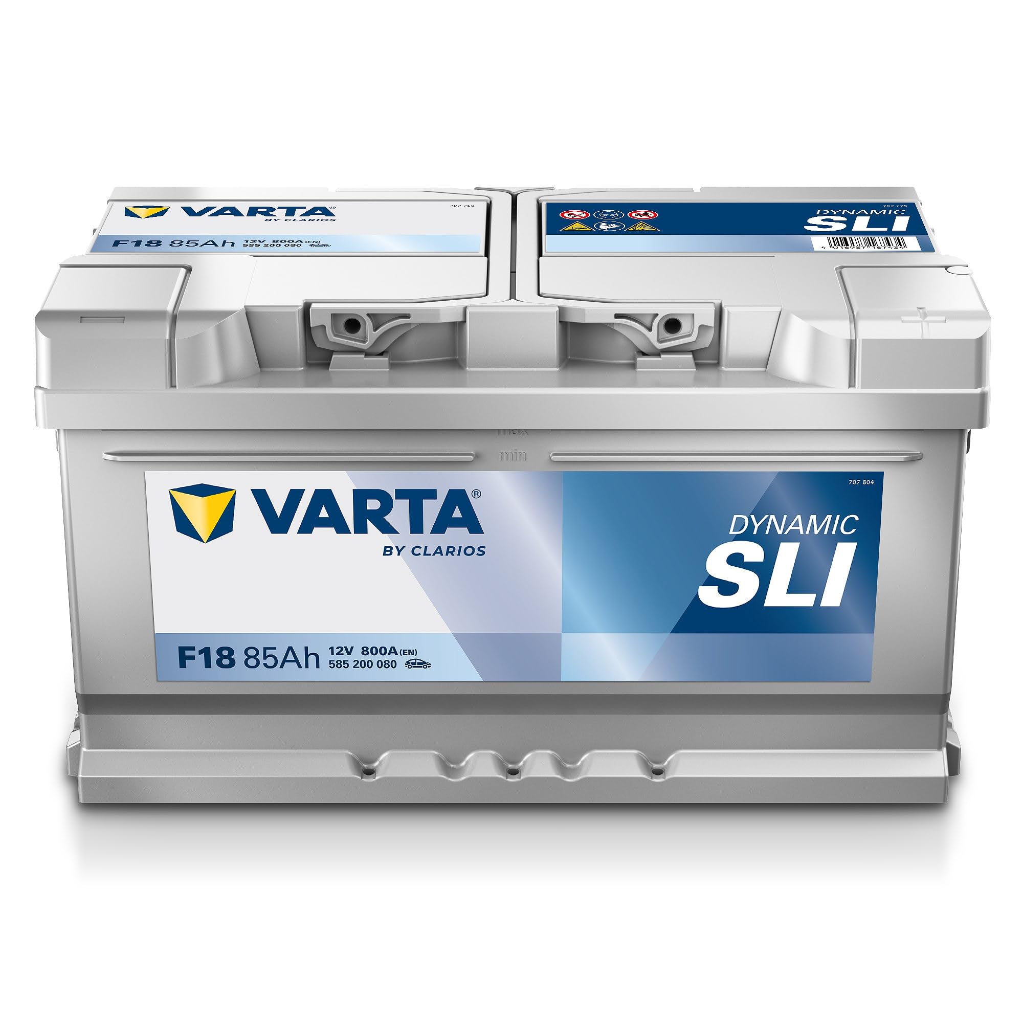 VARTA Automotive DYNAMIC SLI (F18) 12V 85Ah 800A - Nassbatterie KFZ mit Standardausstattung & ohne Start-Stopp System - Starterbatterie für einfachen Energiebedarf - Bleisäurebatterie wartungsfrei | Starterbatterie Standardausstattung & ohne Start-Stopp S