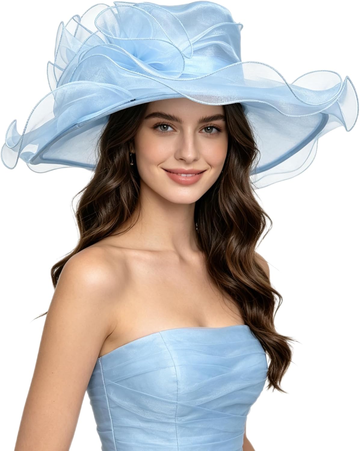 SAFERIN Women's Organza Church Fascinator Bridal Tea Party Wedding Hat