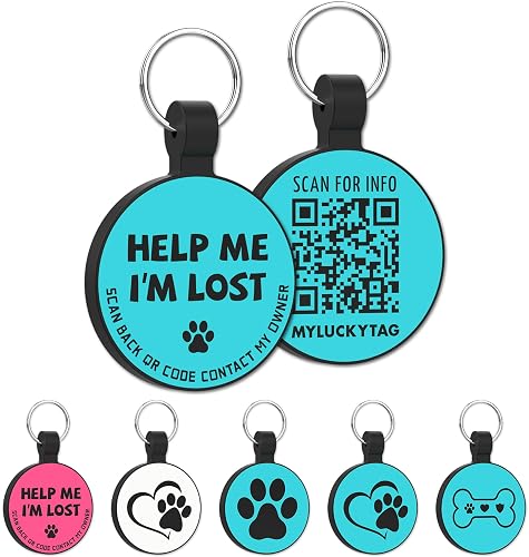 MYLUCKYTAG ID de silicona silenciosa para mascotas con código QR