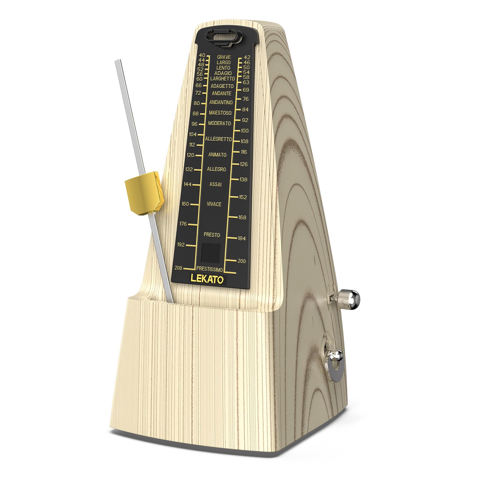 LEKATO Mechanical Metronome, front view.