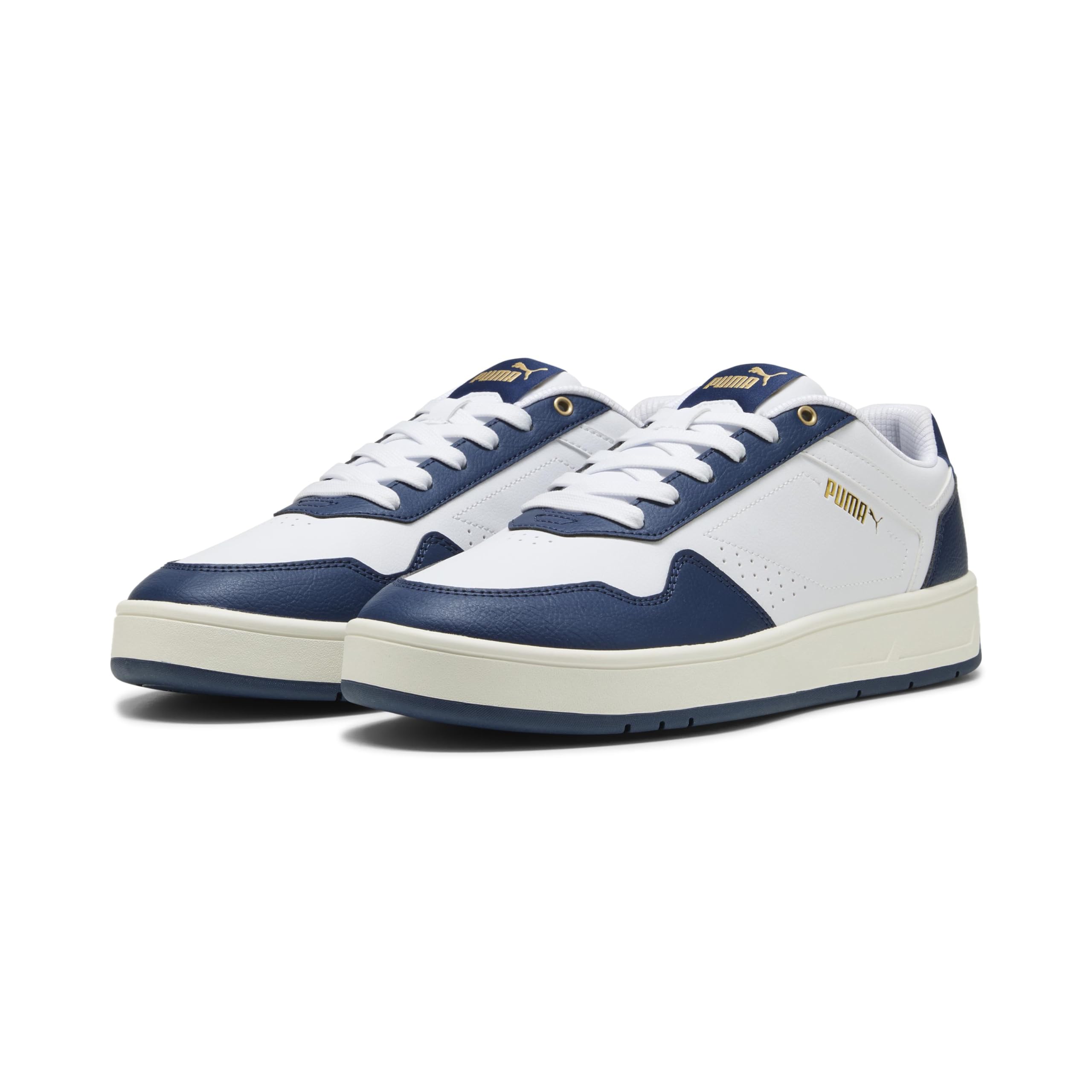Puma Court Classic 353780 Herren Sneaker für Sportliche Spaziergänge in Weiß, Low-Top, Schnürung, Unisex-Größen 40, 41, 42