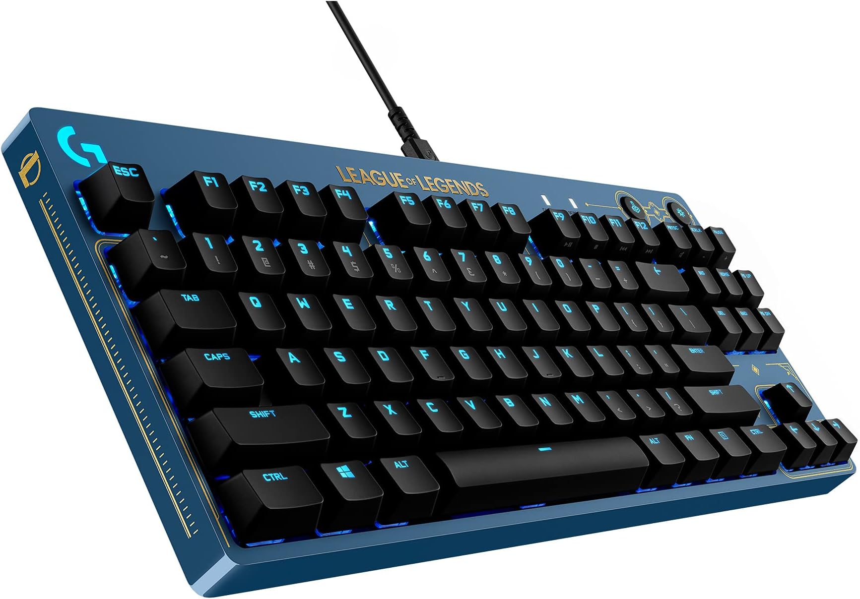 Pro Mechanical Gaming Keyboard - No Numeric Keyboard, Portable Design, Removable USB Cable, Lighted RGB LIGHTSYNC, Official Edition League of Legends