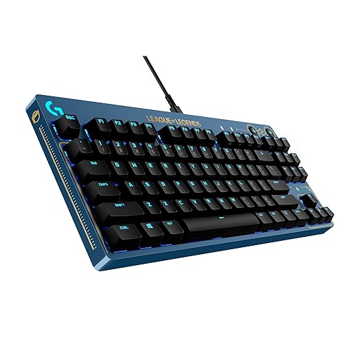 Logitech G PRO Mechanical Gaming Keyboard - Ultra-Portable Tenkeyless Design, Detachable USB Cable, LIGHTSYNC RGB Backlit Keys, Official League of Legends Edition