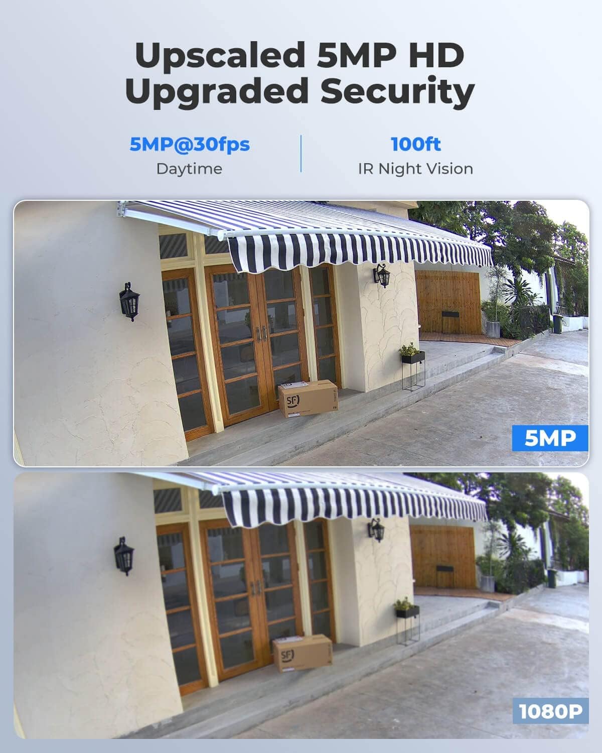 REOLINK Outdoor Security Cameras, Home Security Camera System for 5MP POE IP Surveillance, Smart Human/Vehicle Detection, Work with Smart Home, Up to 256GB microSD Card, RLC-510A(Pack of 2)