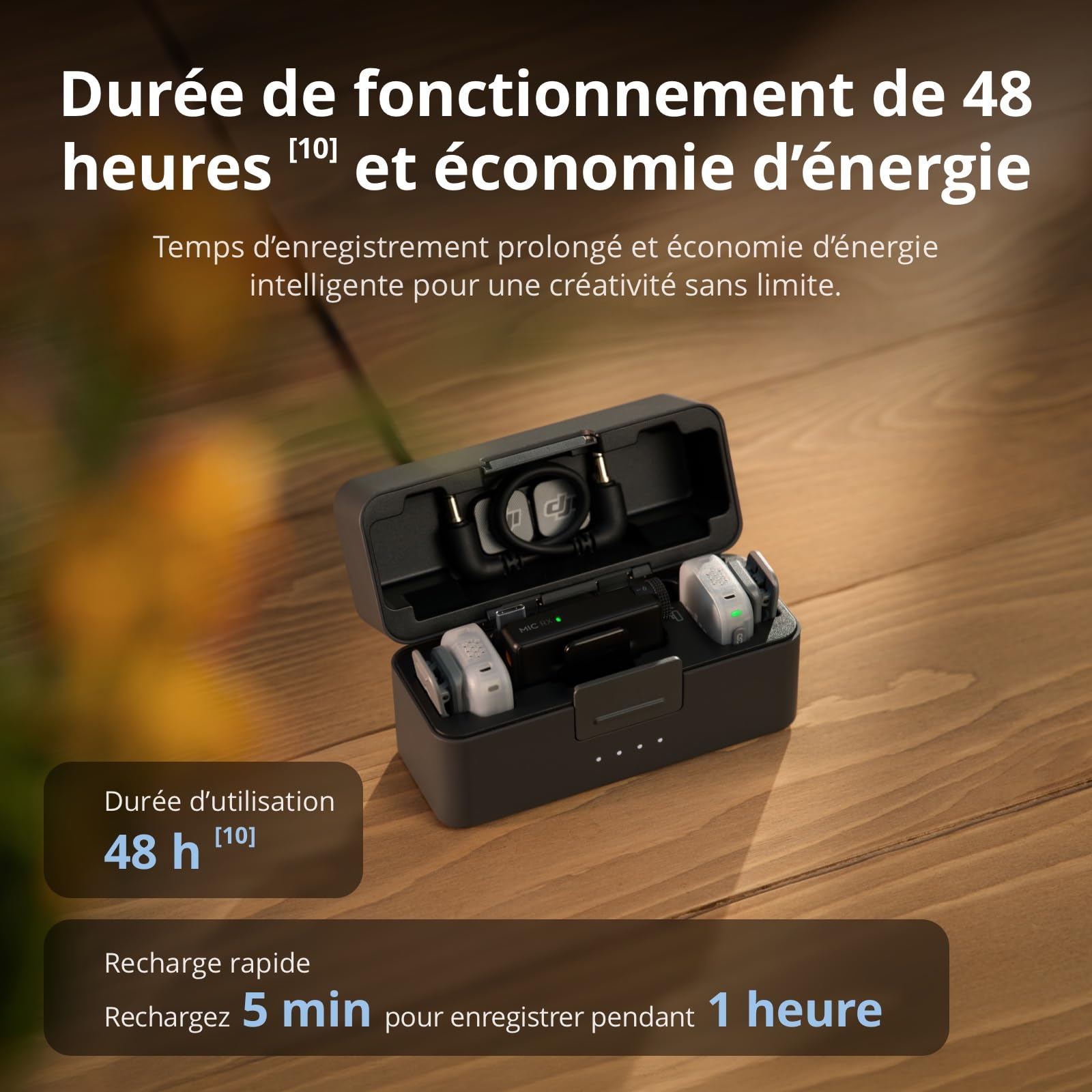 DJI Mic Mini 2 (2 TX + 1 RX Standard + boîtier de Recharge), Micro Cravate DJI, Micro sans Fil pour iPhone et Android/Appareil Photo/Tablette/PC, Transmission 400m, Cache magnétique Multicolore
