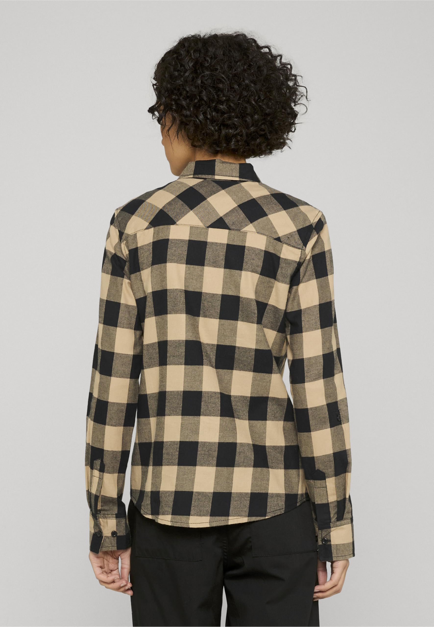 Urban Classics Damska koszula flanelowa w kratk?, Czarny/Softtaupe, XL
