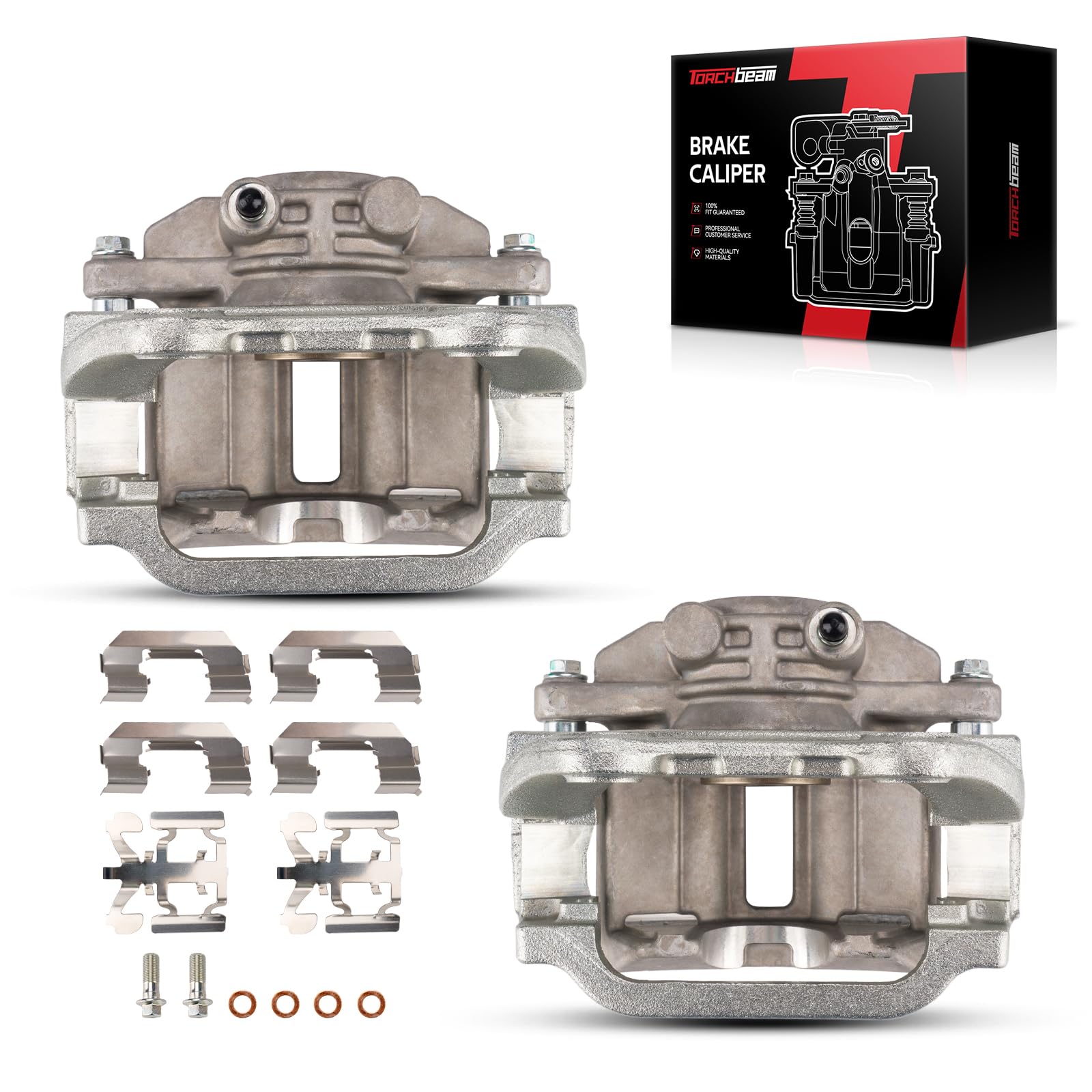 Torchbeam 2PCS Rear Driver and Passenger Side Brake Caliper For Chevrolet GMC Cadillac for 1999-2002 Silverado 1500, 1999-2002 Sierra 1500, 2001 Tahoe, Disc Brake Caliper Assembly # 18B4727+18B4726