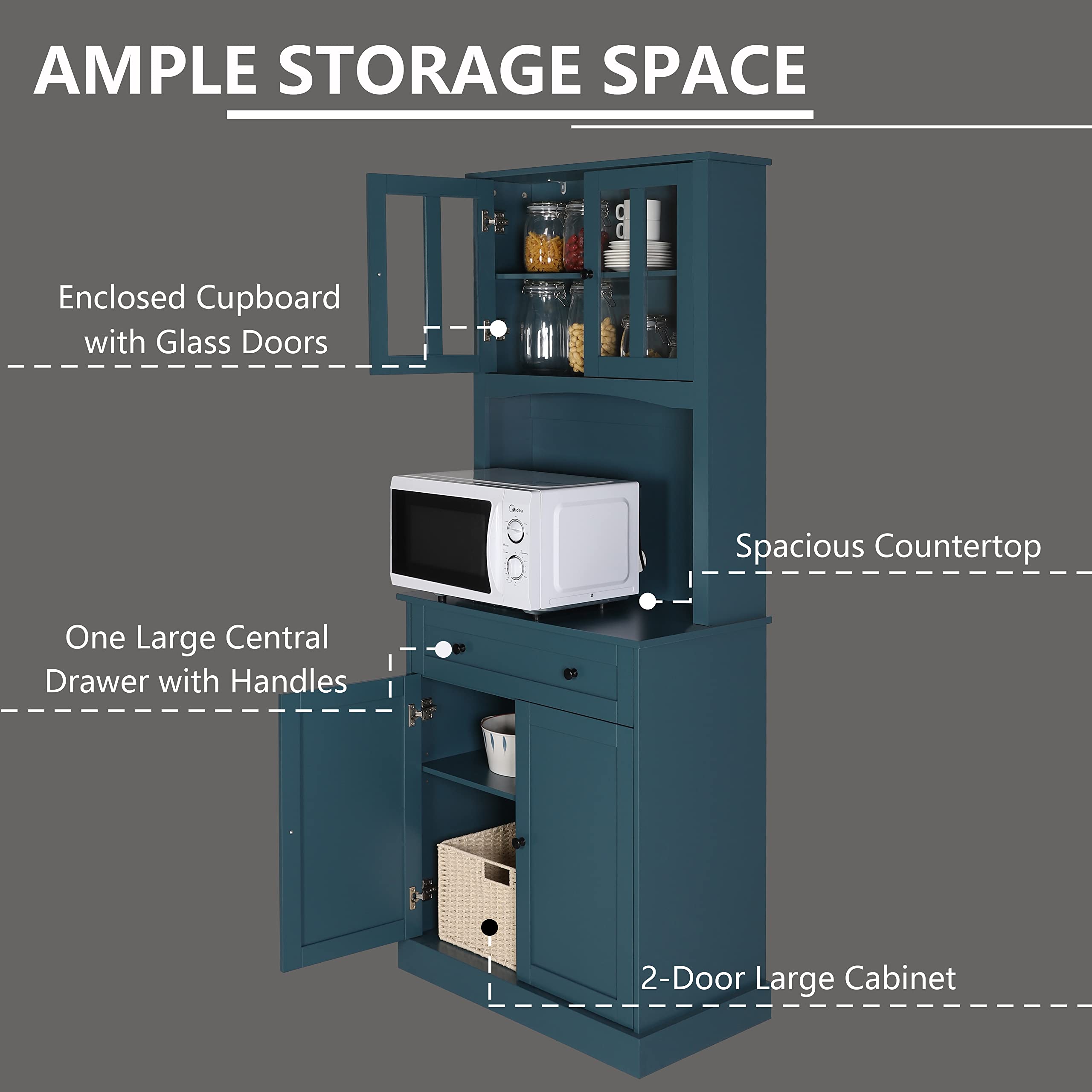Buy VEIKOUS 72" Kitchen Pantry Buffet Freestanding Storage with